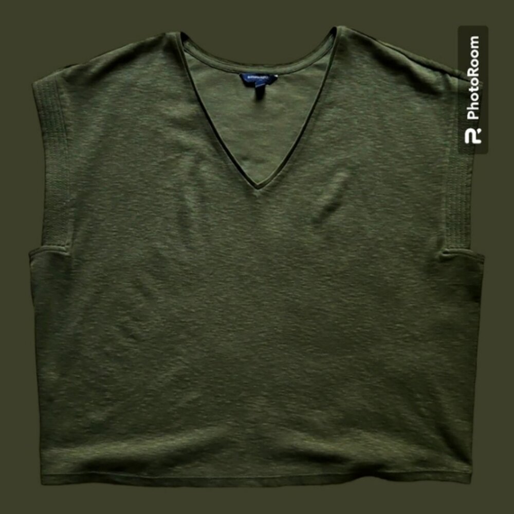 NWOT Banana Republic Factory Trapunto Top Waimea Olive XL